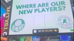 Aficionados de Palmeiras pagan una publicidad en Times Square pidiendo fichajes