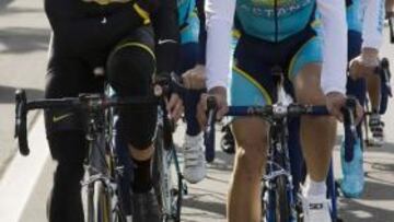 <b>EN TENERIFE. </b>Armstrong y Contador se vieron por primera vez en el 'stage' del Astaná en Tenerife.