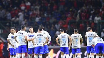 Players of Monterrey during the 10th round match between Toluca and Monterrey as part of the Liga BBVA MX, Torneo Apertura 2025 at Nemesio Diez Stadium, on September 24, 2025 in Toluca, Estado de Mexico, Mexico.