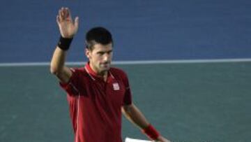 Novak Djokovic celebra su victoria frente a Gael Monfils
