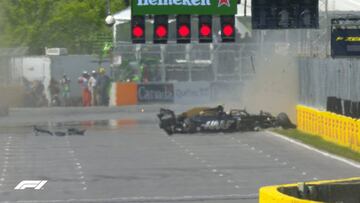 Espectacular accidente de Magnussen en Canadá