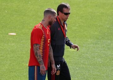 Sergio Ramos and Julen Lopetegui.