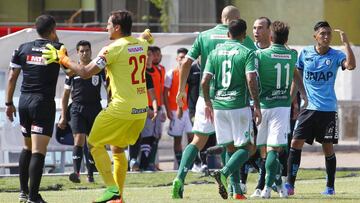Futbol, Deportes Iquique vs Audax Italiano.
Campeonato de Clausura 2016/17
El jugadores de Audax Italiano se enfrentan a los jugadores de Deportes Iquique durante el partido de primera division en el estadio Municipal de Cavancha en Iquique, Chile.
03/03/2017
Alex Diaz/Photosport*****