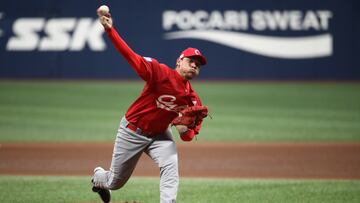 SEOUL, SOUTH KOREA - NOVEMBER 06: Pitcher Yariel Rodriguez #29 of Cuba throws in the top of sixth inning during the WBSC Premier 12 Opening Game Group C game between Cuba and Canada at the Gocheok Sky Dome on November 06, 2019 in Seoul, South Korea. (Photo by Chung Sung-Jun/Getty Images)