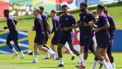 Jude Bellingham, en el entrenamiento del viernes con Inglaterra.