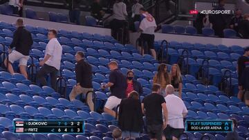 El p¨²blico del Djokovic-Fritz, obligado a marcharse por el confinamiento de Melbourne