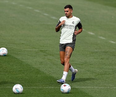 Dani Ceballos durante el entrenamiento. 
