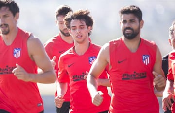Joao Felix during his first training session with Atlético de Madrid.