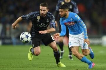 Insigne and Carvajal with their eyes on the ball.