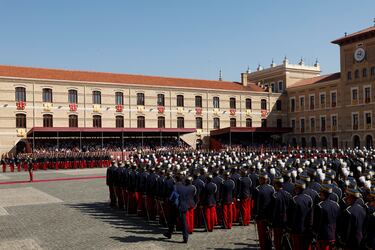 Vista general del patio de la Academia General Militar de Zaragoza donde se produjo el acto de la jura de bandera de la princesa Leonor.