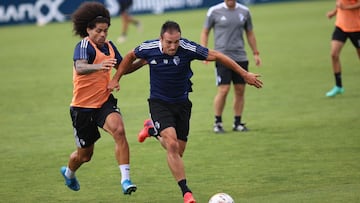 Entrenamiento de Osasuna en las instalaciones de Tajonar.