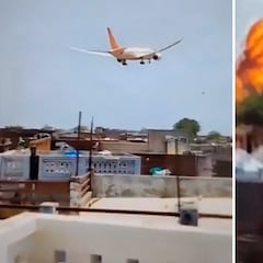Captan el momento exacto en el que se estrella el avión de Air India