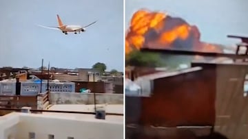 Captan el momento exacto en el que se estrella el avión de Air India