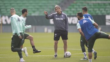 Pellegrini, en un entrenamiento.