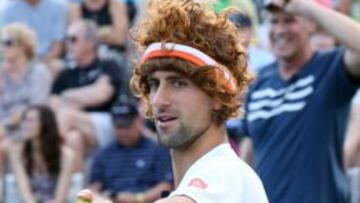 Djokovic, en la exhibición.