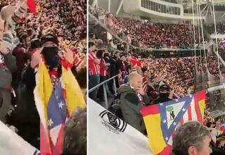 Captan de muy cerca la ofensa de los radicales del Atleti durante el minuto de silencio