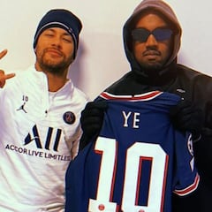 Kanye West sorprende a Neymar con una visita en el entreno del PSG