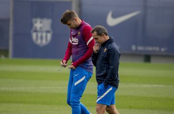 El primer entrenamiento con Sergi Barjuan en imágenes