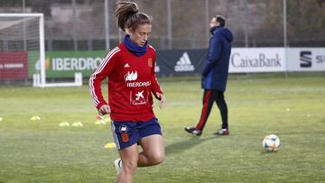Alexia, en el entrenamiento de la selección española.