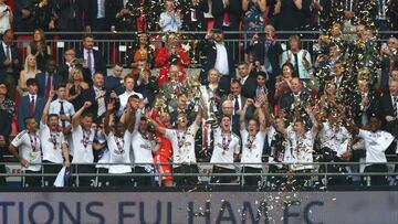 El Fulham celebra su ascenso a la Premier League.