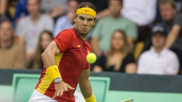 Rafa Nadal, en una eliminatoria de Copa Davis.