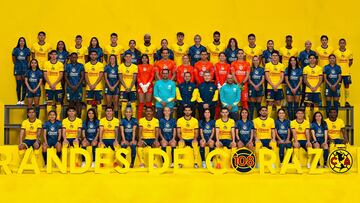 Players during official photo America team as part of the Liga BBVA MX and Liga BBVA MX Femenil, Torneo Apertura 2024 at Club America on October 02, 2024 in Mexico City, Mexico.