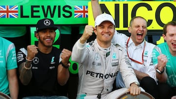 Lewis Hamilton y Nico Rosberg  en 2016.