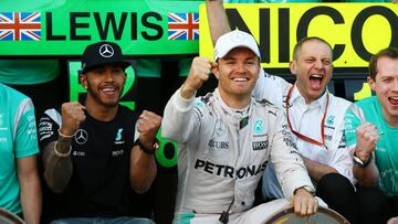 Lewis Hamilton y Nico Rosberg  en 2016.