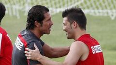 Villa llegó a la concentración junto a Godín y los Sub-20