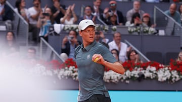Jannik Sinner, durante su partido contra Benjamin Bonzi en el Madrid Open.