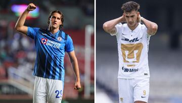 Santi Giménez y Juan Dinenno en partidos con sus respectivos equipos
