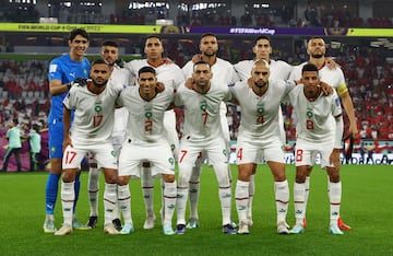 La selección marroquí que está jugando el Mundial de Qatar 2022 tiene una media de edad de 26,2 años. Está en el puesto 22 de la Lista de Clasificación Mundial de la FIFA. El jugador con mayor valor de mercado es Achraf Hakimi con 65 M€.
