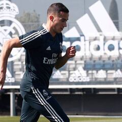 Carvajal y Lucas completaron parte de la sesión en el césped