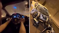 Ferrari tire explodes at top speed causing a devastating crash