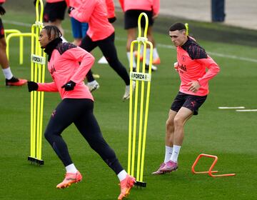 Foden, durante el último entrenamiento del Manchester City.