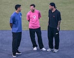 Atención al imponente tifo para Messi, Suárez y De Paul en la India