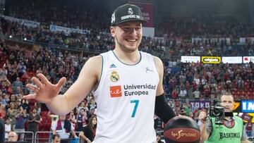 Luka Doncic tras ganar la Liga Endesa frente al Baskonia.