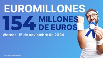 Euromillones: comprobar los resultados del sorteo de hoy, viernes 15 de noviembre