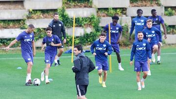 Iraola, durante un entrenamiento con el Rayo.