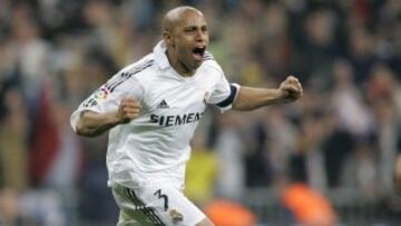 Roberto Carlos: The Brazilian left back spent nine years at the Bernabeu clocking up 370 appearances with 47 goals in that time.