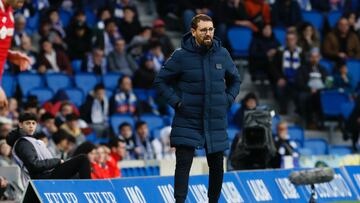 Jose Bordalás, durante el Real Sociedad 0 - Getafe 3 disputado en San Sebastián durante la jornada 21 de la LaLiga EA Sports.