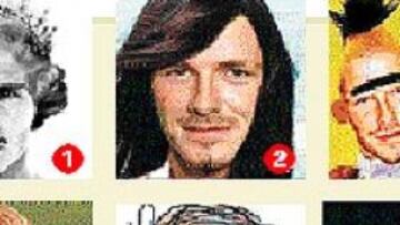 <b>LAS OPCIONES.</B> 1. Con un recogido como la reina Isabel. 2. Como su mujer, la posh Victoria. 3. Como Blas.
4. Como Steffi Graf. 5. Como Sir Bobby Charlton. 6. Como Christina Aguilera. 7. Con la calva de Homer Simpson. 8. Como Tony Blair.