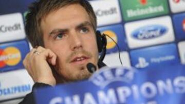 Lahm, en la sala de prensa del Allianz.