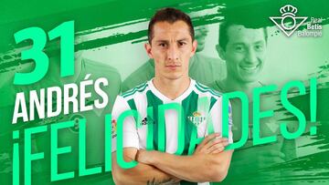 Betis y PSV felicitan a Andrés Guardado por su cumpleaños