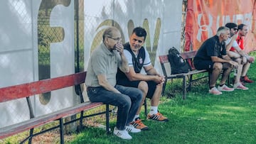 Alejandro Sabella visitó la práctica de Estudiantes