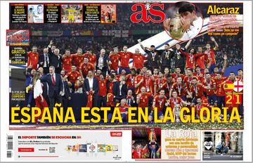 Invencibles, Reyes de Europa... Las portadas del triunfo de España en la Euro