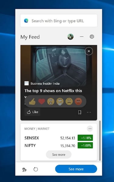 Windows 10 recupera los widgets con Microsoft Edge