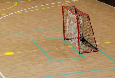 El área del portero mide 1mx2,5m y debe estar marcada a
0,65m de la línea posterior del área de portería. Las áreas del portero deberán estar centradas en relación con las líneas de banda del terreno de juego.