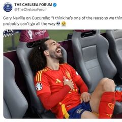 Neville, objeto de mofas por sus palabras sobre Cucurella