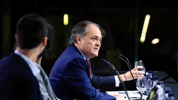 Jokin Aperribay, presidente de la Real Sociedad, habla en Anoeta sobre las entradas para la final de la Copa del Rey en La Cartuja (Sevilla).